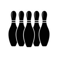Bowling Pins Silhouette A striking silhouette of five bowling pins, arranged in a classic formation, against a clean background. vector