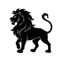 Majestic Lion Silhouette Ideal for Strength, Power, and Wildlife Illustrations, Perfect for Animal Themes and Nature Designs vector