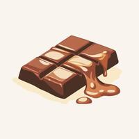 illustration of a melting chocolate bar, simple and modern vector