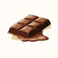 illustration of a melting chocolate bar, simple and modern, brown and cream tones vector