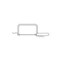 one line art Coping Saw tool illustration. line art, one continuous line, simple, hand drawn and sketch style. for icons, symbols, signs or logos vector