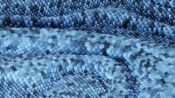 3d rendering animation background with abstract moving shape in blue and black color video