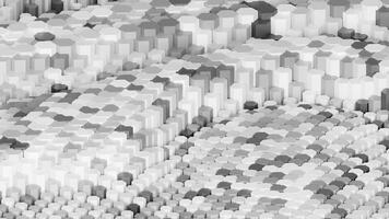 3d rendering animation background with abstract moving shape in white and grey color video