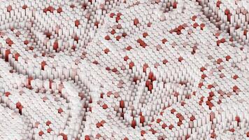 3d rendering animation background with abstract moving shape in white and red color video
