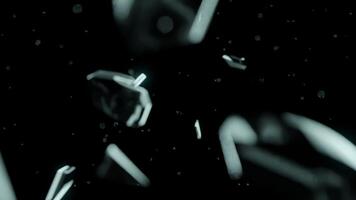 A 3D loop animation of COMING SOON text in a shattered, reverse glass effect. Perfect for teasers, product launches, or suspenseful visuals. video