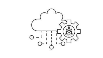 Modern Agriculture Animation Black and White. Suitable for agriculture, ecology and environment content. 2d animation 4k. Transparent Background. video