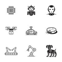 Smart Robotics and AI Automation Icons vector