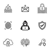 Secure Network and Privacy Protection Icons Pack vector