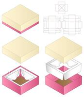 A box with a lid and support inside, Box packaging die cut template design. 3d mock-up vector