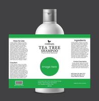 Tea Tree Shampoo Label Design Template vector