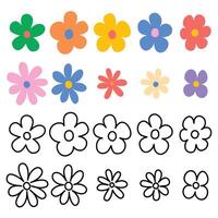 A set of multicoloured different colours. Drawn by hand. illustration. vector