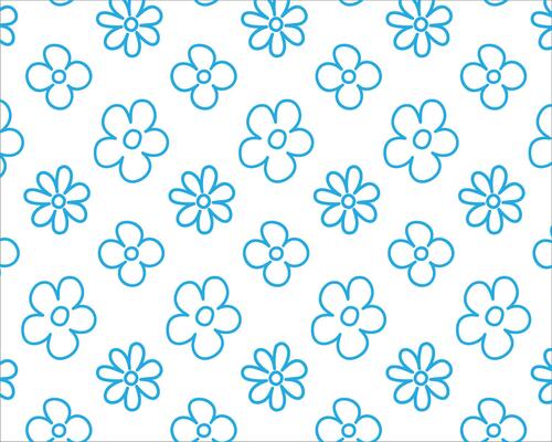 Pattern of blue flowers. flat illustration.