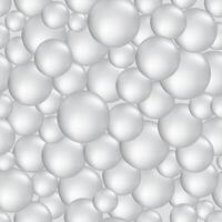 White pearl shape flowing bubbles. Ball seamless pattern. Soap bubbles background. vector