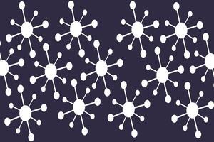A pattern of snowflakes on a dark background vector