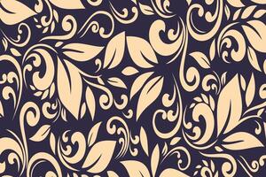 A floral pattern in beige and brown vector