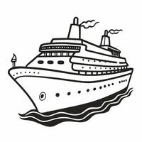 Cruise Ship Illustration Classic Design of Ocean Liner vector