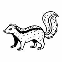 Black and White Skunk Illustration Stylized Skunk in Minimalist Design vector
