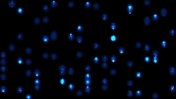 Glowing blue technology numeric code video
