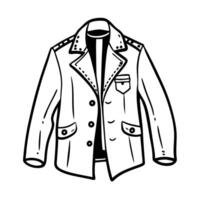 Vintage Sketch of a Stylish Double Breasted Jacket with Detailed Buttons and Pockets vector