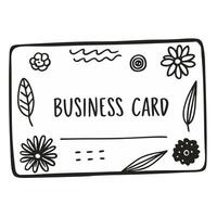 Doodle Business Card with Floral and Geometric Patterns for Creative Branding vector