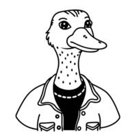 Trendy Anthropomorphic Duck in Casual Outfit Illustration vector