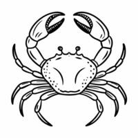 Detailed Black and White Crab Illustration Marine Life Art vector
