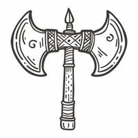 Vintage Double Edged Battle Axe Illustration with Rustic Detailing vector