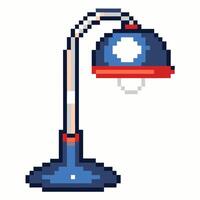 Retro Pixel Art Lamp Illustration Nostalgic Pixelated Desk Light Design vector