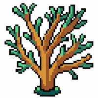Retro Pixel Art Tree Vibrant Digital Nature Illustration Design vector