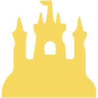 A castle with a tower and a flag png