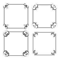 Vintage ornament. Floral elements for design of monograms, invitations, menus, labels. Decorative borders and frames vector