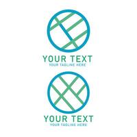 Abstract Circle Map Logo Art, Blue and Green Line Pattern Design, Two Variations Isolated on White vector