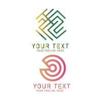 Abstract Line Logo Art Set, Gradient Line Design, Two Variations Isolated on White vector