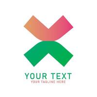 Abstract Cross Logo Art, Gradient Color X Shape Design, Isolated on White vector