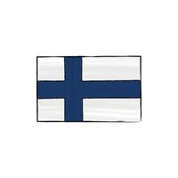 Flag of Finland with outline on a white background. Hand-drawn illustration in sketch style. Isolated image, perfect for posters, web design, education, infographics, prints, and presentations. vector