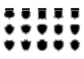 Collection of Blank Shield Icons for Design vector