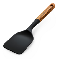 Black spatula with wood handle png