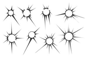 Circular Y2K shapes with spiky edges vector
