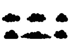 Simple Black Cloud Silhouettes for Design Projects vector