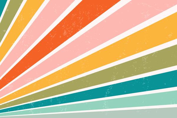 Abstract rainbow background in retro style. Retro - striped background.