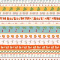 Hand drawn tropical seamless pattern in retro style. African tropical background. vector