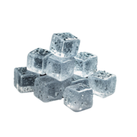 Pile of sparkling ice cubes on transparent background png