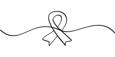 continuous line drawing of ribbon symbol. abstract line art illustration vector