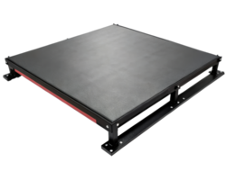 Black square gymnastics platform on a transparent background png