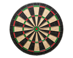 Classic dartboard with vibrant colors on a transparent background png