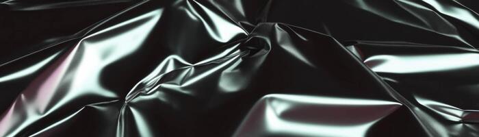 Close-up view of crumpled aluminum foil displaying halftone texture reflecting light photo