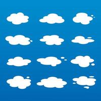 White Clouds Puffy Simple vector