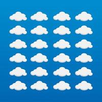 White Puffy Clouds Background vector