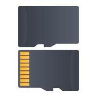 File Storage Black MicroSd Card. Simple MicroSd Card Element. MicroSd Card Icon. vector