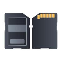 File Storage Black Memory Card. Simple Memory Card Element. External Memory Card Icon. vector